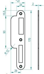 AL72R550HZL Escape Auto Deadlock Latch 72mm 55mm Radius LH - Image 3