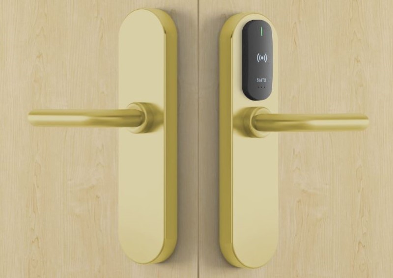 LKAIE9650SB SALTO E9650U00PM XS4 Proximity Handleset Wide Satin Brass - Image 1