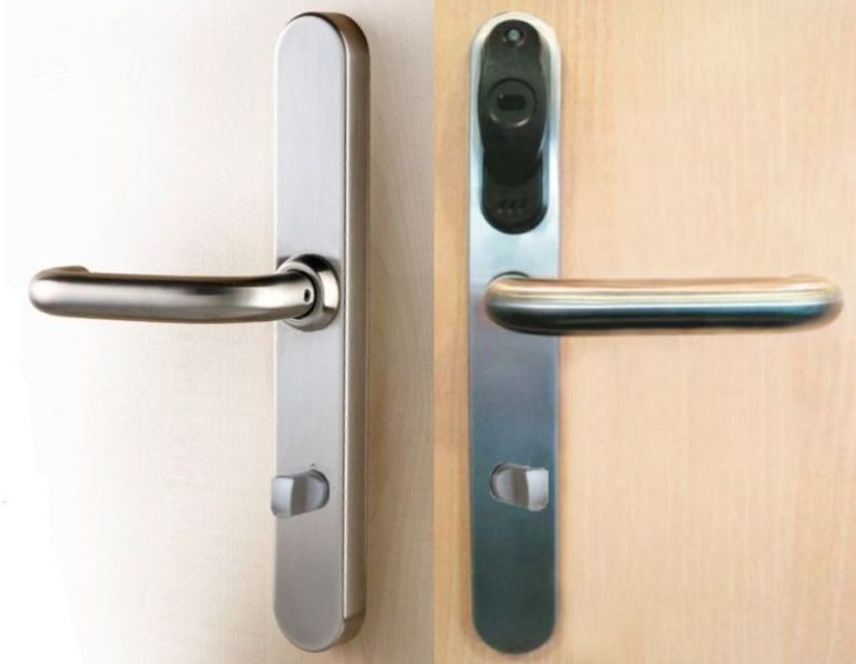 LKAIE9C28U92IM8 SALTO E9C28U92IM48 Compact Prox Handleset Upvc 45deg Uplift - Image 1