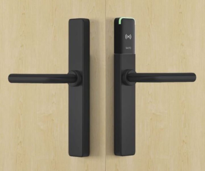 LKAIEM750NEB SALTO EM750L00NEB485 XS4 One Mifare BLE L Lever Handle Ip65 Black. - Image 1